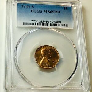 ✅❤️1944 S WHEAT PENNY RD PCGS MS65